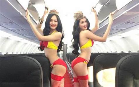 Bikini Airline An Airplane Ride With Flight Crew In Sexy Bikini Attire