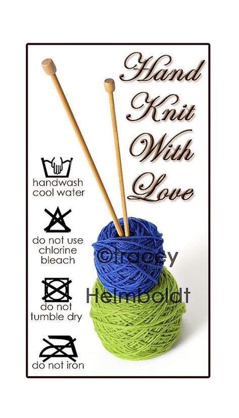 knit care tag printable digital file  ourlittlecottage  etsy