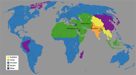 major religions   world mapporn