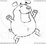 Chubby Jumping Smiling Dog Clipart Cartoon Cory Thoman Outlined Coloring Vector 2021 sketch template