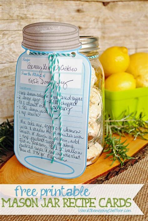 printable mason jar recipe cards mason jar gift tags meals