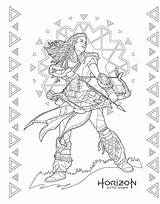 Horizon Aloy Coloriage Uncharted Huntress Gamenews sketch template