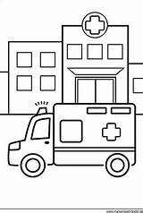 Krankenhaus Krankenwagen Medizin Ausdrucken Gesundheit Malvorlage Malvorlagen sketch template