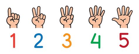 hands  fingersicon set  counting education stock illustration  image  hand