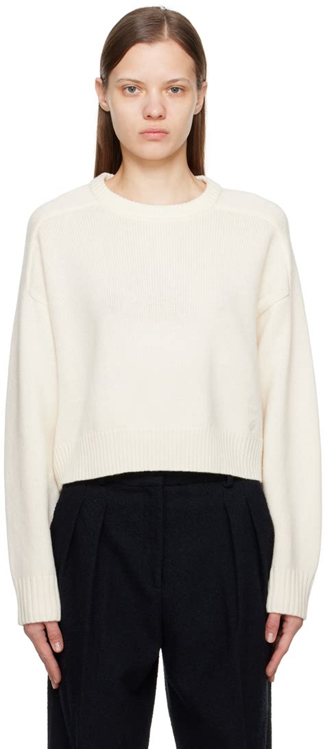 loulou studio  white wool oversized bruzzi sweater  ivory modesens