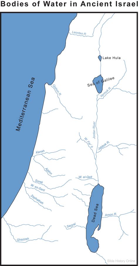 Map Of Israel S Bodies Of Water Bible History Online