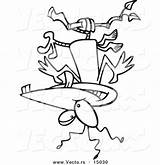 Bird Nutty Vector Cartoon Upside Hanging Outline Coloring Down Leishman Ron Royalty sketch template