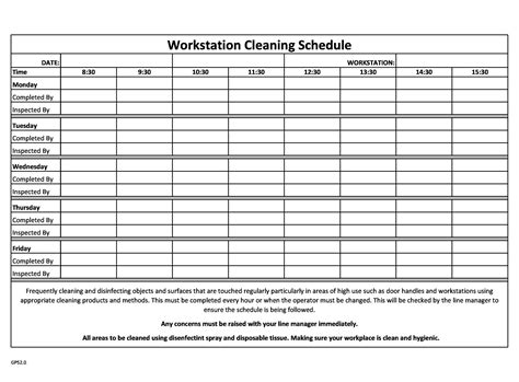 cleaning schedule templates daily weekly monthly