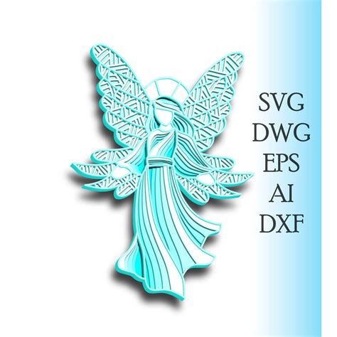 angel multilayer svg angel jesus cut file  layer plywood cutting