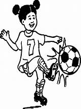 Soccer Coloring Girl Playing Football Pages Wecoloringpage Getcolorings Color Printable sketch template