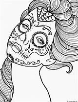 Coloring Pages Dia Muertos Los Dead Printable Skull Skulls Popular Getcolorings Coloringhome sketch template