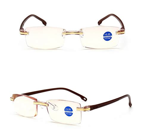 rimless reading glasses unisex blue light blocking frameless presbyopia