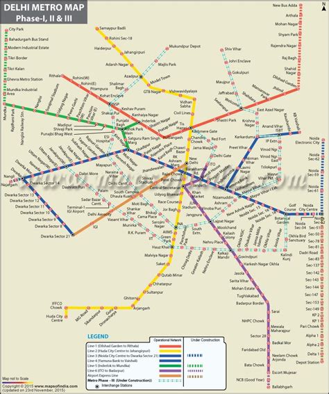 delhi metro map  route  orange red green violet blue