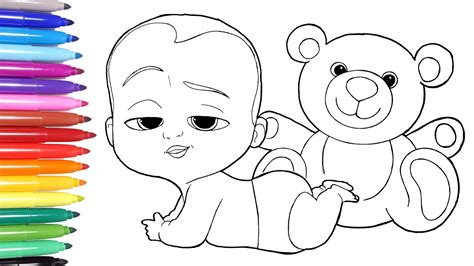 boss baby boss baby coloring page learn colors  kids  youtube