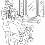 Coloring Pages Hairdresser Salon Hair sketch template