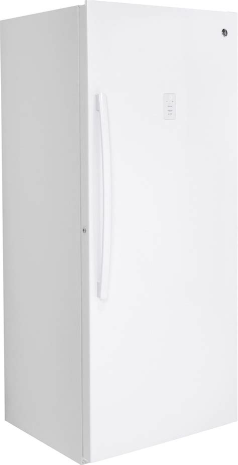 Ge® 21 3 Cu Ft White Upright Freezer Bodos Appliance And Outdoor Living