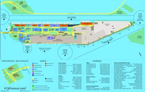miami florida cruise port map printable maps
