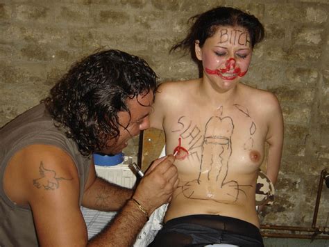 slave girl humiliation body writing