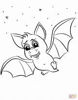 Coloring Bat Pages Cartoon Halloween Bats Supercoloring Categories sketch template