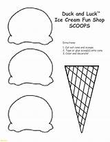Ice Cream Cone Coloring Pages Scoop Cones Drawing Print Printable Scoops Template Duck Sheet Craft Printables Luck Color Snow Kids sketch template