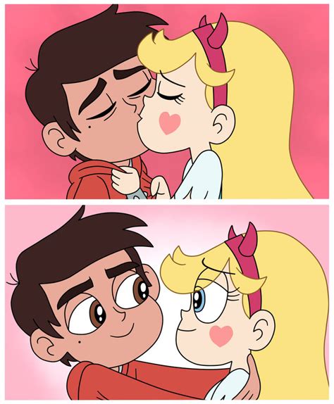 star  marco finally kiss  ship  starco  deaf machbot  deviantart