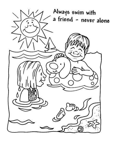 water safety coloring pages  toddlers