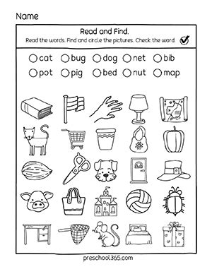 kindergarten word search activity sheets p preschool