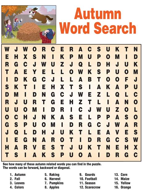 fall word search  coloring pages  kids