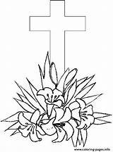 Coloring Pages Printable Cross Easter Kids Friday Good Crosses Print Color Drawing Flowers Lily Christian Book Colouring Sheets Children Pintables sketch template
