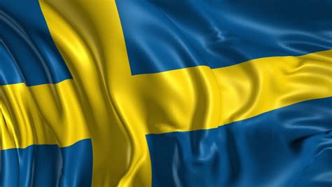 Flag Of Sweden Beautiful 3d Animation Of Sweden Flag In