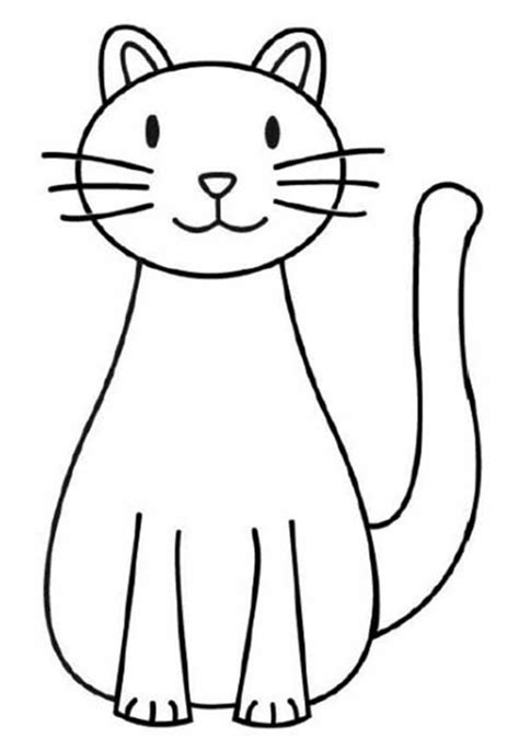 simple drawing  kitty cat coloring page kids play color
