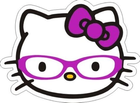 hello kitty nerd glasses sticker 3 5 x 4 75 ebay