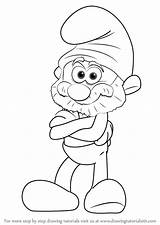 Smurf Smurfs Papa Draw Drawing Village Lost Step Drawings Learn Cartoon Getdrawings Paintingvalley sketch template