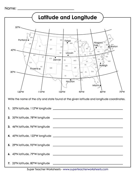 longitude latitude worksheets