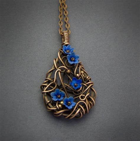 wire wrapped pendant necklace copper pendant wire wrap copper jewelry