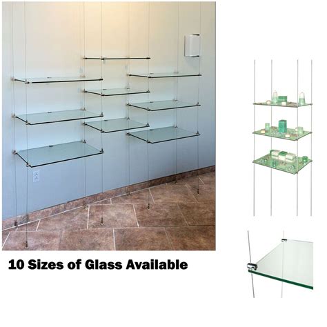 New Toughened Glass Cable Wire Shelves Shelf