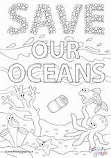 Colouring Oceans Save Earth Pages Poster Ocean Coloring Kids Activity Planet Animals Activityvillage Activities Happy sketch template