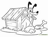 Pluto Dog Coloring Doghouse House Pages Printable Drawing Disney Colouring Print Color Getdrawings Disneyclips Book Sheets Getcolorings Library Clipart Popular sketch template