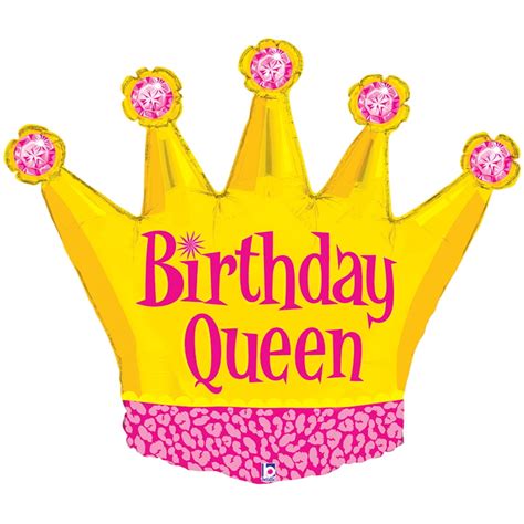 betallic birthday queen tiara crown super shape  foil balloon gold