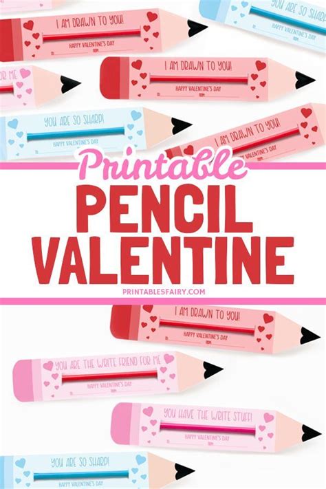 printable pencil valentine valentine cards   valentine crafts