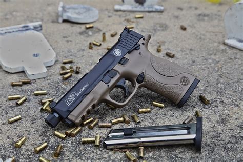 smith wesson expands mp  compact pistol series   cerakote flat dark earth finish