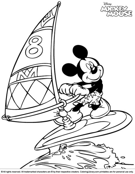 mickey mouse coloring page mickey loves  surf mickey mouse coloring