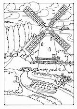 Coloring Book Windmill Dutch Sheets Holland Pages sketch template