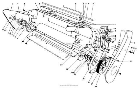 toro    snowthrower  sn   parts diagram   main frame assembly