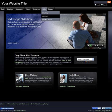 website templates sample bizzy business black