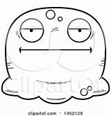 Blob Cartoon Clipart Vector Bored Lineart Mascot Character Pudgy Sad Cory Outlined Thoman Coloring sketch template
