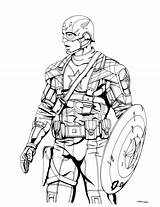 Coloring Captain America Pages Printable Kids Superheroes Print sketch template