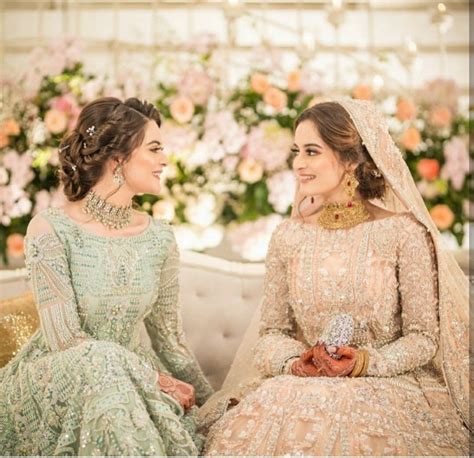 minal khan  aiman khan wedding dresses  girls pakistani wedding dresses nikah dress