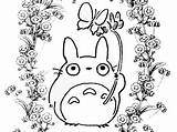 Totoro Ghibli Dedans Miyazaki Greatestcoloringbook Azcoloring Enregistrée sketch template