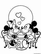 Coloring Valentine Minnie Mickey Pages Printable Little Print sketch template